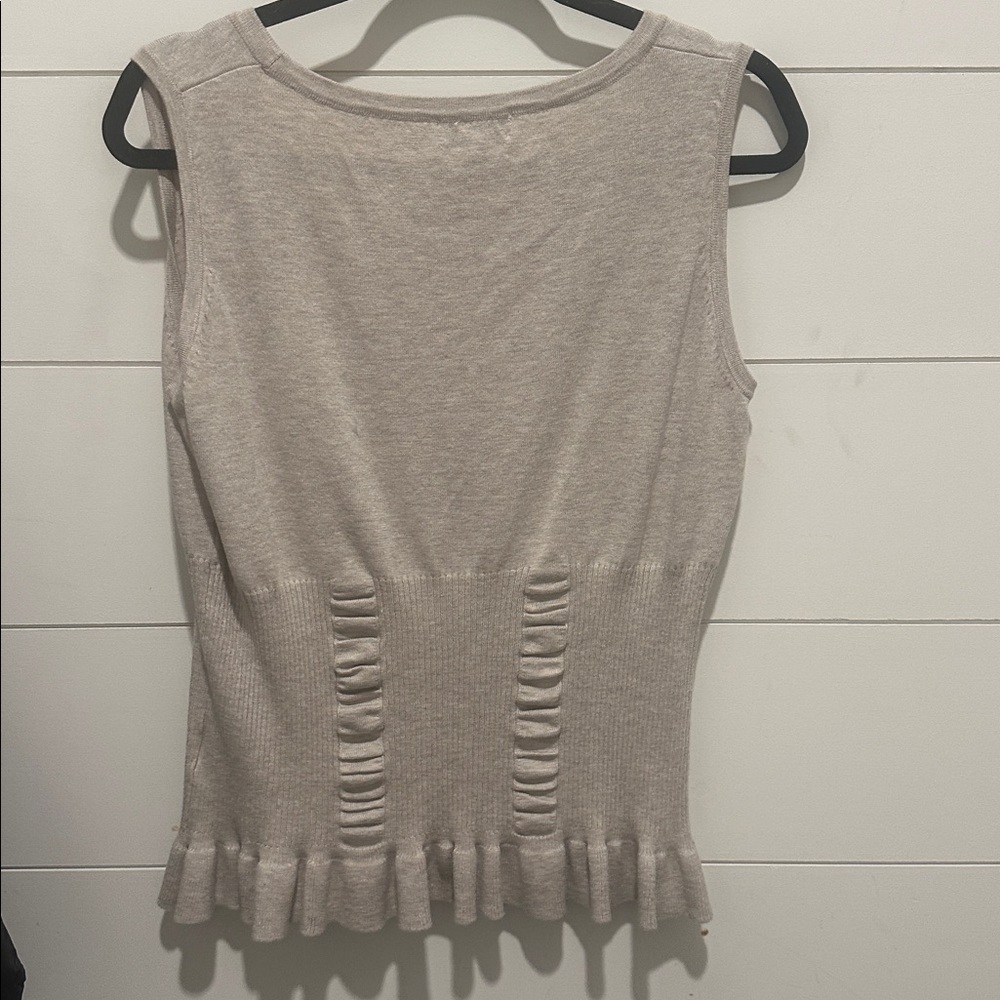 Oatmeal Ruched Tank Top - Picture 2 of 7